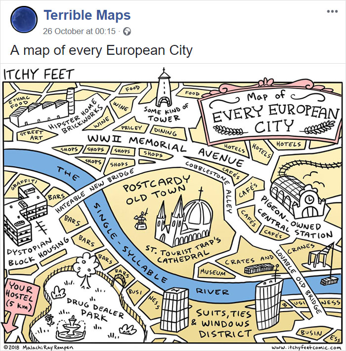 A Map Of Every European City