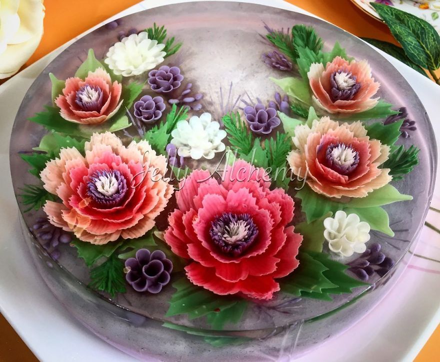 I Transform Floral Bouquets And Koi Ponds Into Edible 3d Jelly Art