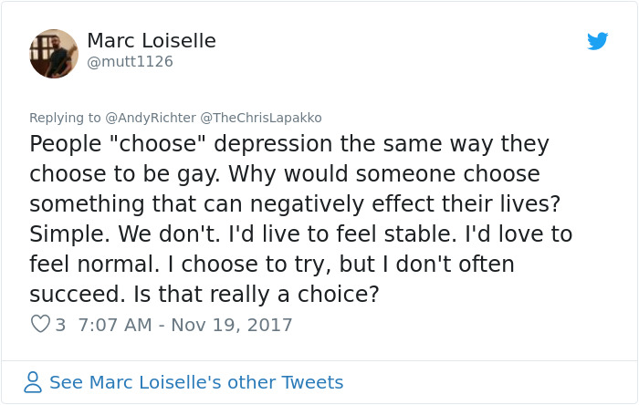 Someone Says "Depression Is A Choice", And Andy Richter's Response Is Brilliant Someone Says "Depression Is A Choice", And Andy Richter's Response Is Brilliant
