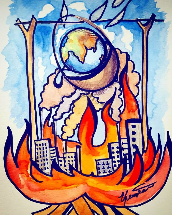 Every Day We (Industry, Agriculture, Transportation) Warm Up Our Planet Like A Dish For Lunch