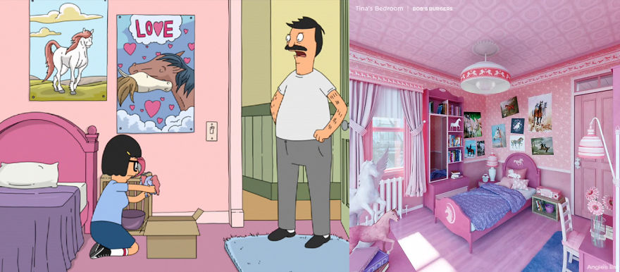 Designer Creates Real Life Version Of 6 Popular Cartoon Bedrooms Designer Creates Real Life Version Of 6 Popular Cartoon Bedrooms