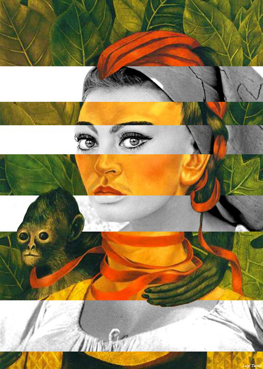 Frida Kahlo's Self Portrait With Monkey & Sophia Loren
