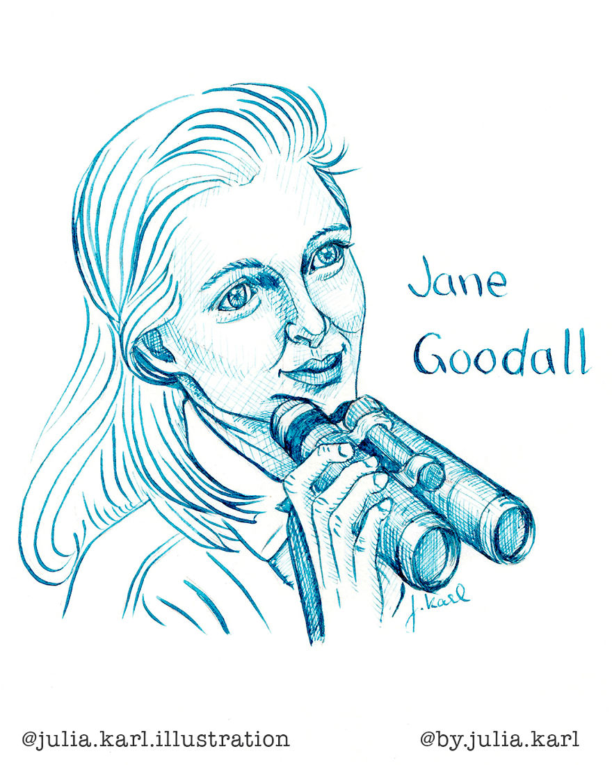 I Challenged Myself To Daily Draw A Portrait Of A Female Achiever For 31 Days