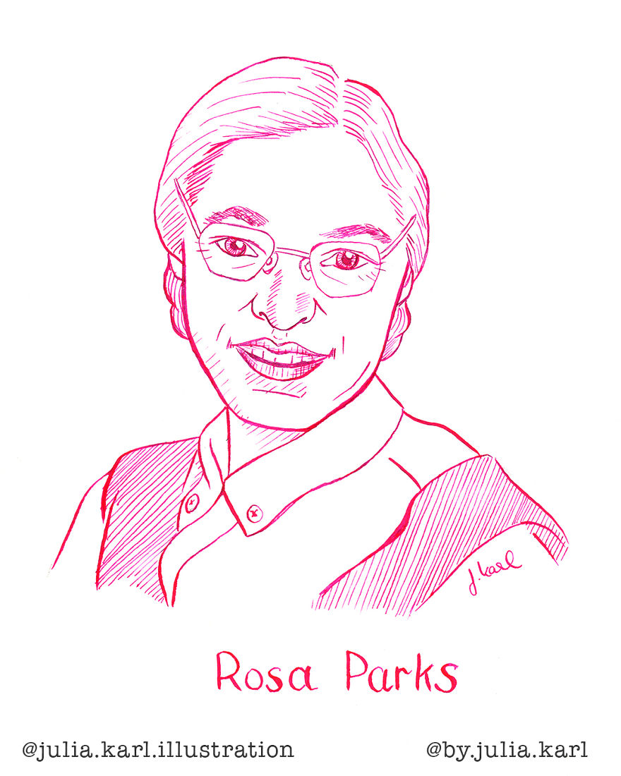 I Challenged Myself To Daily Draw A Portrait Of A Female Achiever For 31 Days