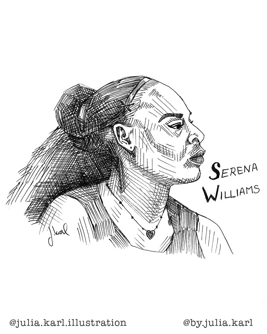 I Challenged Myself To Daily Draw A Portrait Of A Female Achiever For 31 Days