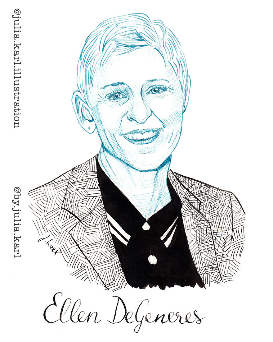 I Challenged Myself To Daily Draw A Portrait Of A Female Achiever For 31 Days