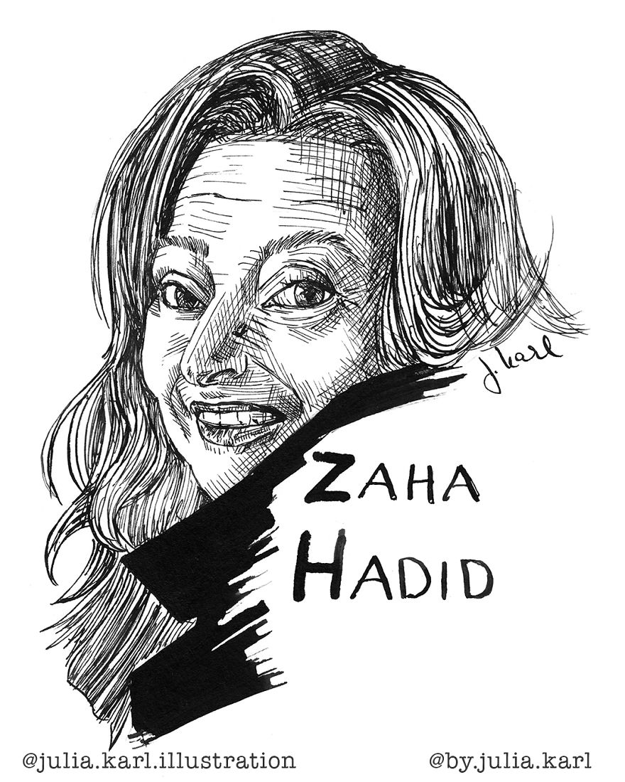 I Challenged Myself To Daily Draw A Portrait Of A Female Achiever For 31 Days