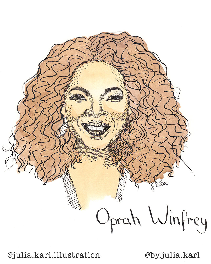 I Challenged Myself To Daily Draw A Portrait Of A Female Achiever For 31 Days