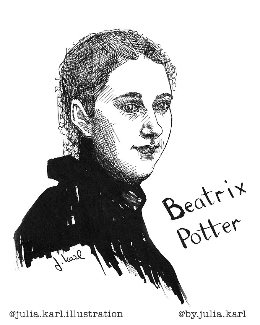 I Challenged Myself To Daily Draw A Portrait Of A Female Achiever For 31 Days