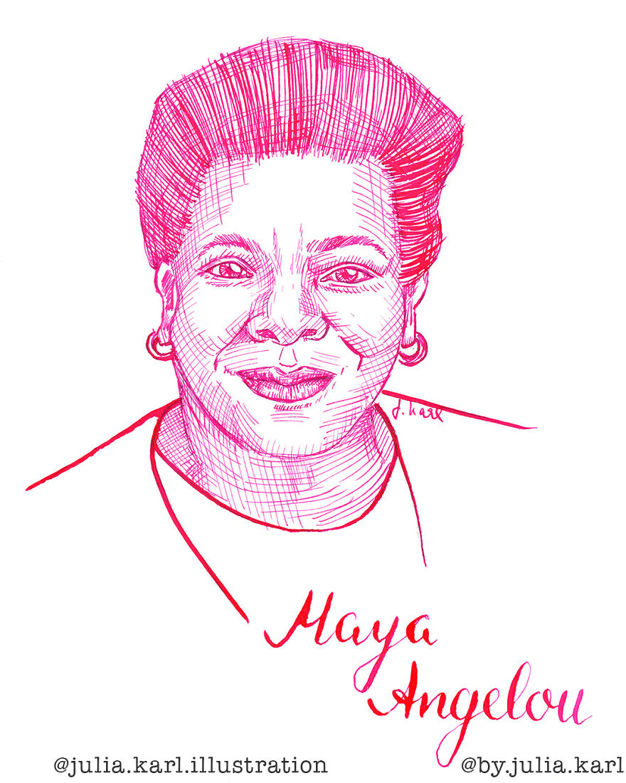 I Challenged Myself To Daily Draw A Portrait Of A Female Achiever For 31 Days