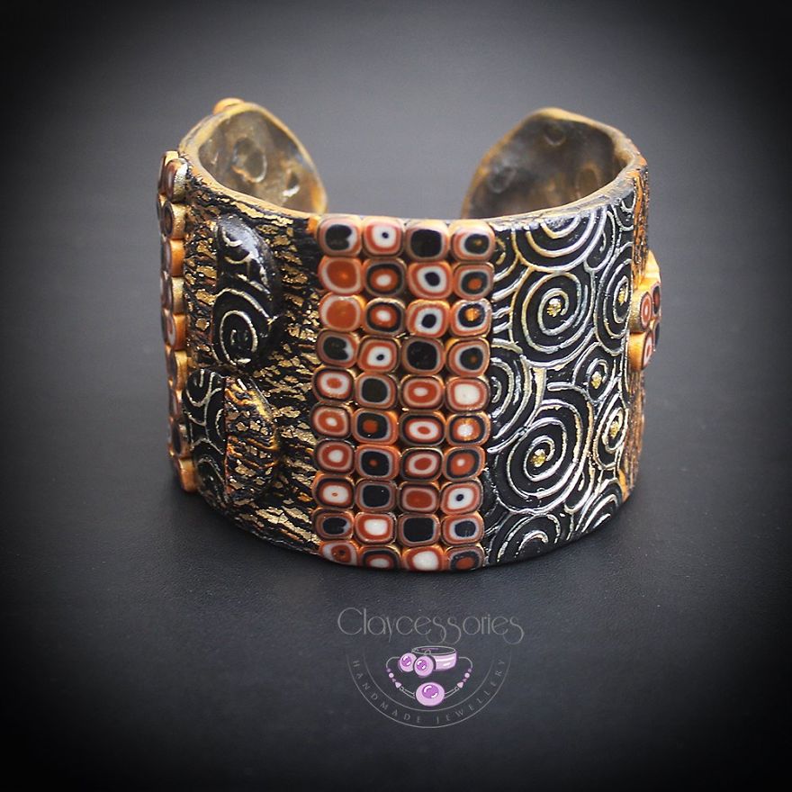 I Use Polymer Clay To Reproduce Fragments Of Gustav Klimt's Paintings