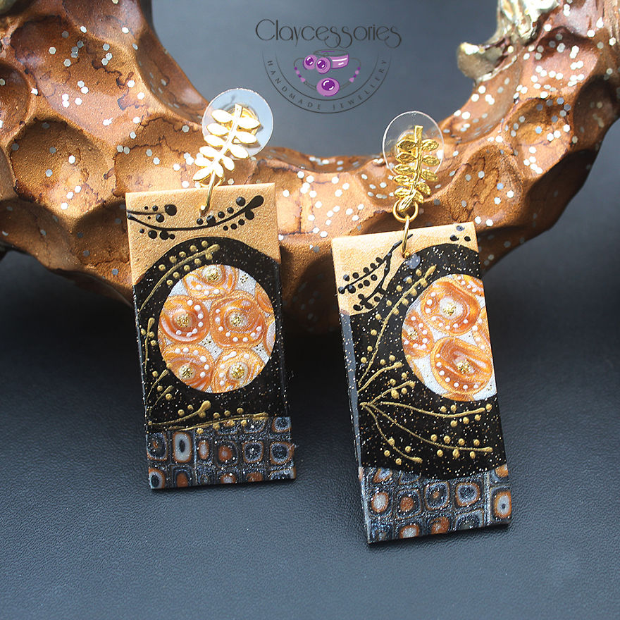 I Use Polymer Clay To Reproduce Fragments Of Gustav Klimt's Paintings