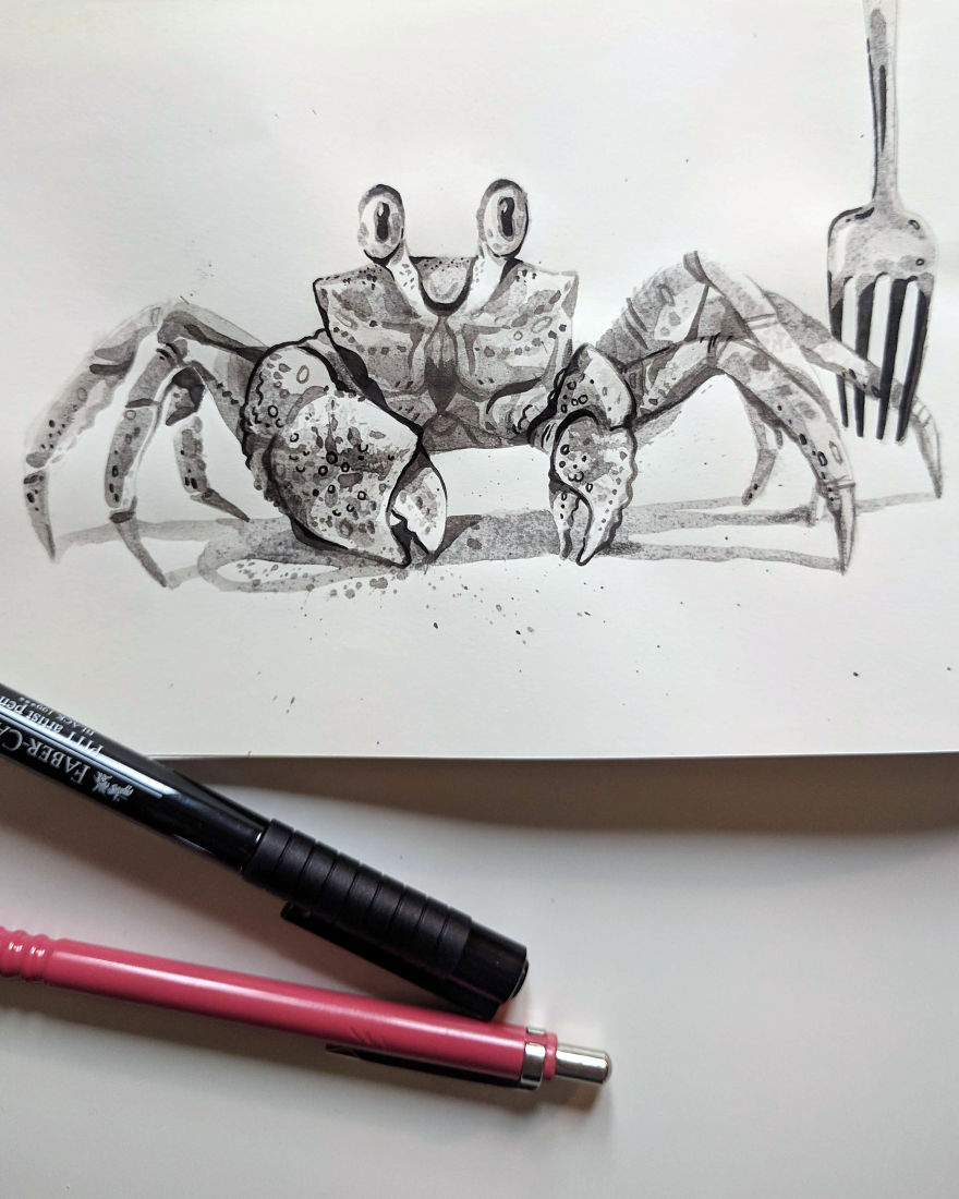 Pen And Ink Drawings For David Attenborough