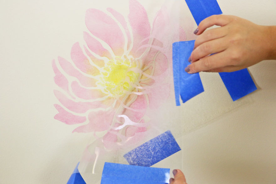 A Floral Watercolor Wallpaper Hack Using Reusable Stencils A Floral Watercolor Wallpaper Hack Using Reusable Stencils