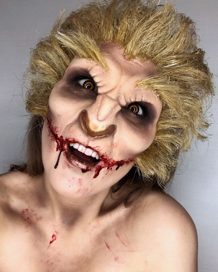 I Use My Own Face And Body As A Canvas To Create Unique Looks And Illusion Makeup