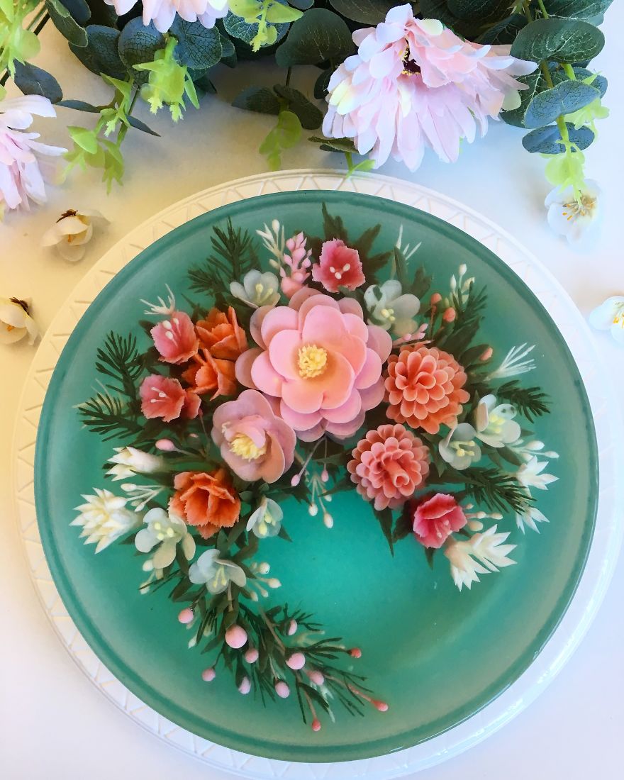 I Transform Floral Bouquets And Koi Ponds Into Edible 3d Jelly Art