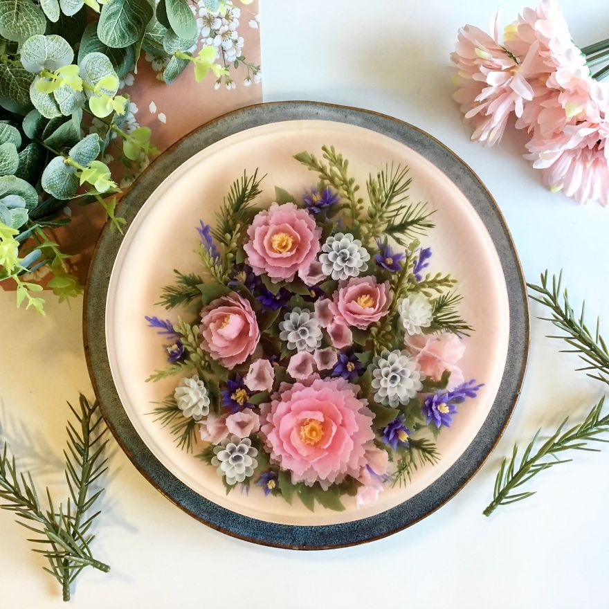 I Transform Floral Bouquets And Koi Ponds Into Edible 3d Jelly Art