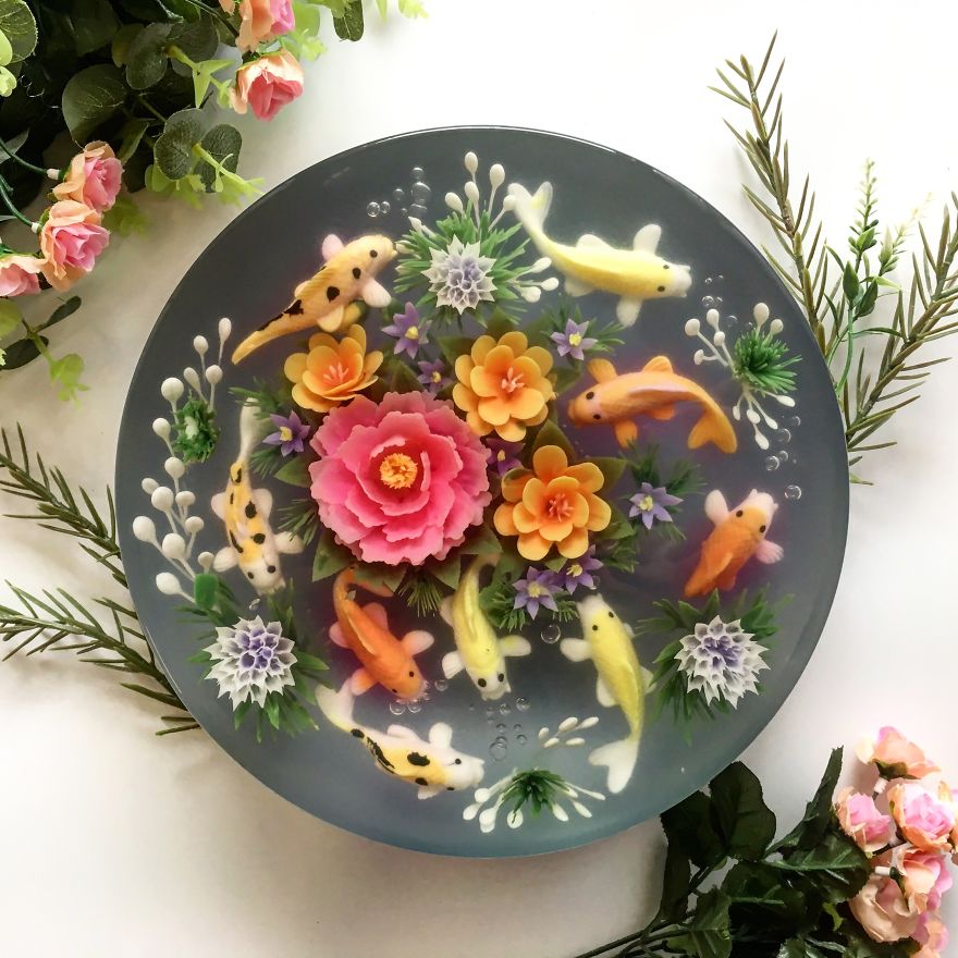 I Transform Floral Bouquets And Koi Ponds Into Edible 3d Jelly Art