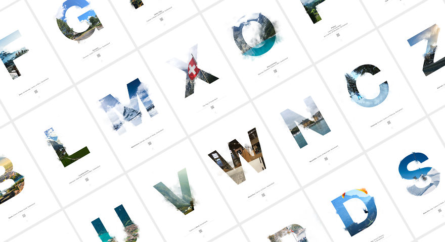 I Made This Swiss Alphabet Combining A Beautiful Landscapes With Typography