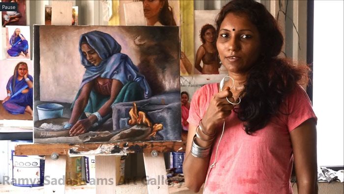 Woman Kneading Dough