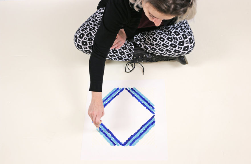 Two Tile Stencils For One Trendy Floor Pattern