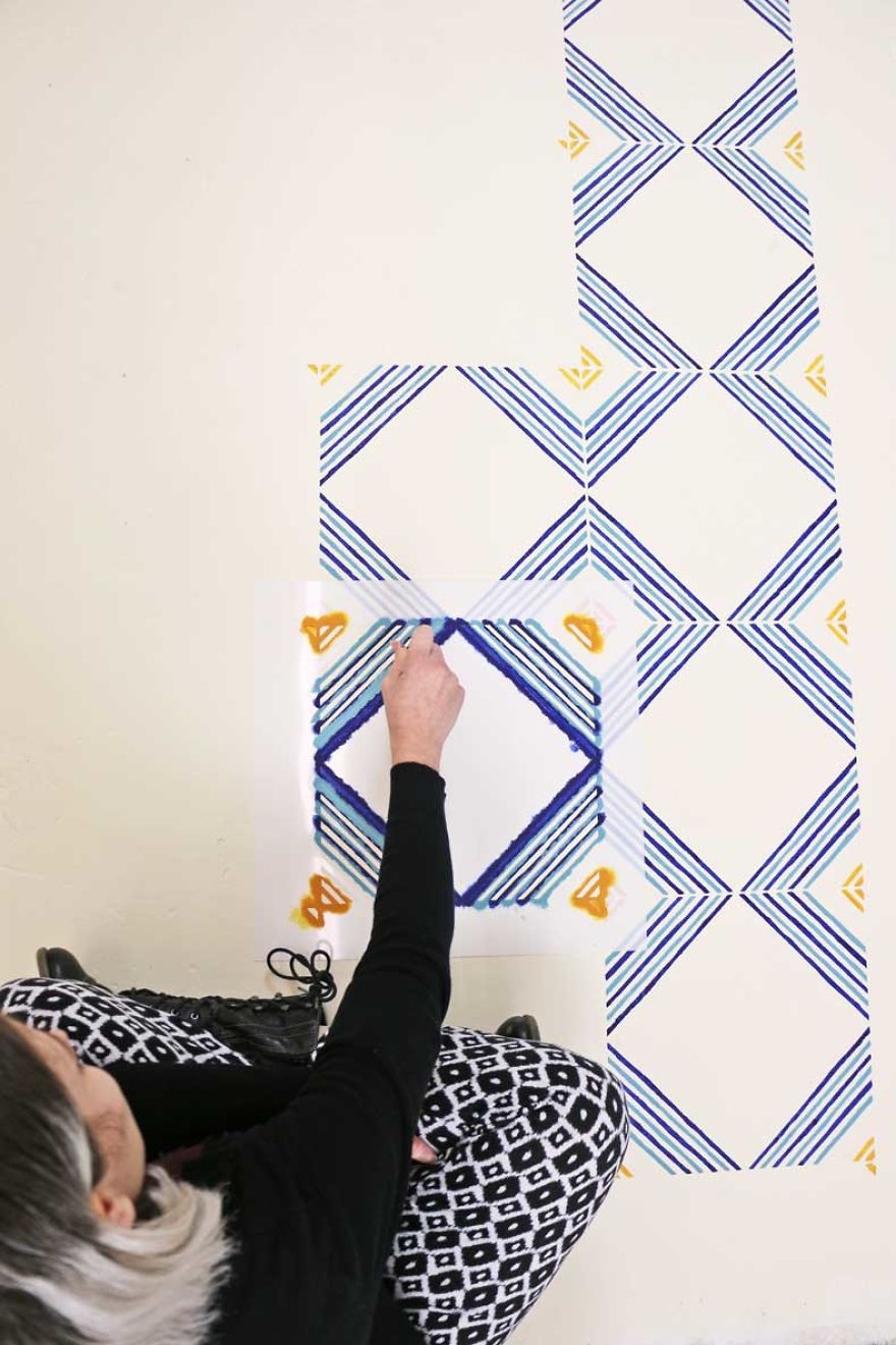 Two Tile Stencils For One Trendy Floor Pattern