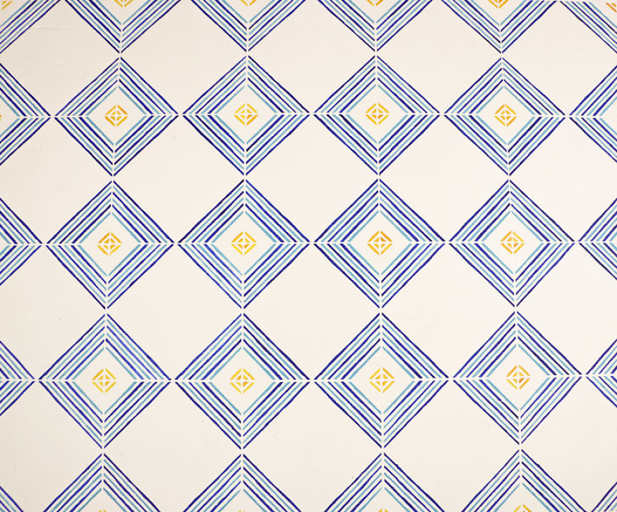 Two Tile Stencils For One Trendy Floor Pattern Two Tile Stencils For One Trendy Floor Pattern