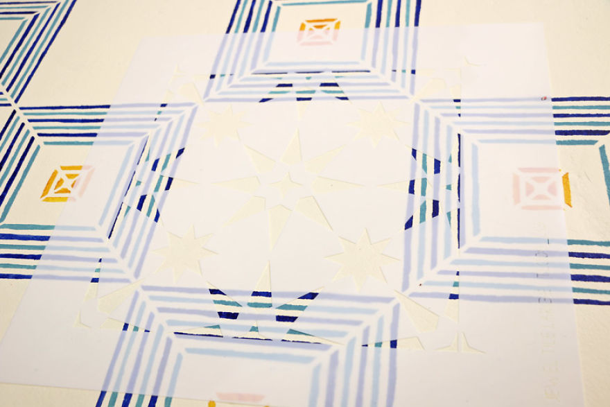 Two Tile Stencils For One Trendy Floor Pattern