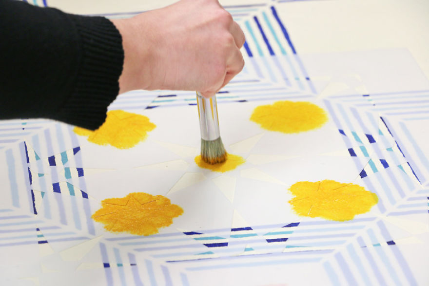 Two Tile Stencils For One Trendy Floor Pattern