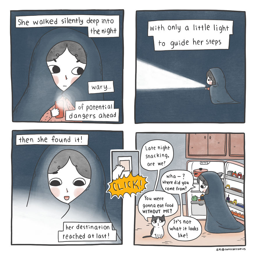 My 21 Wholesome Comics About A Cat And His Human, With A Dash Of Fantasy