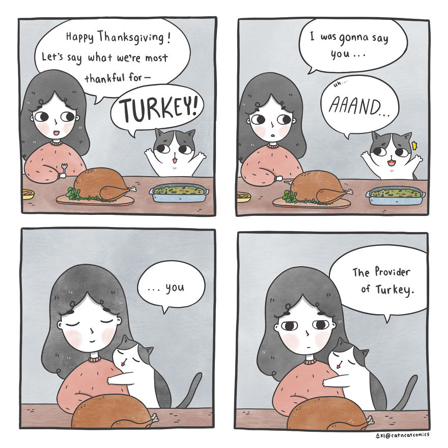 My 21 Wholesome Comics About A Cat And His Human, With A Dash Of Fantasy
