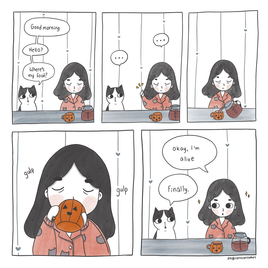 My 21 Wholesome Comics About A Cat And His Human, With A Dash Of Fantasy