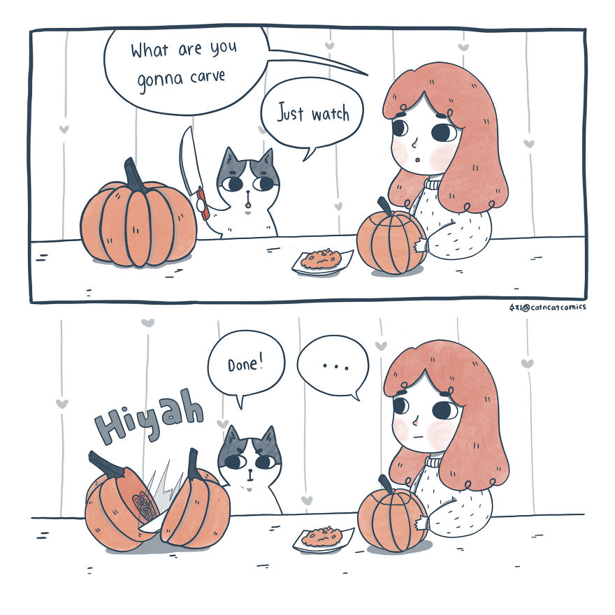 My 21 Wholesome Comics About A Cat And His Human, With A Dash Of Fantasy