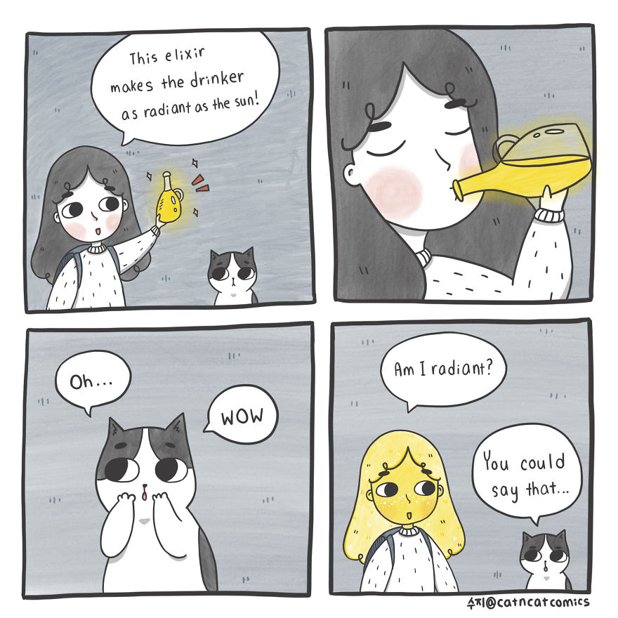 My 21 Wholesome Comics About A Cat And His Human, With A Dash Of Fantasy