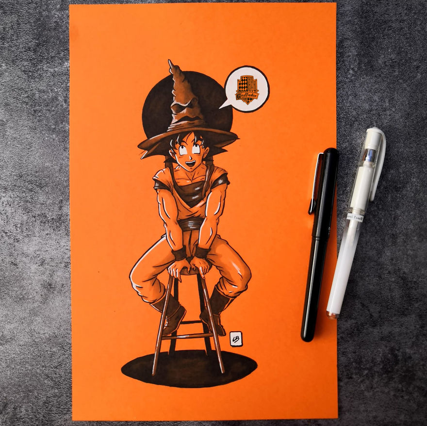 What Would Happen If The Harry Potter's Sorting Hat Shows Up In Dragon Ball's World?