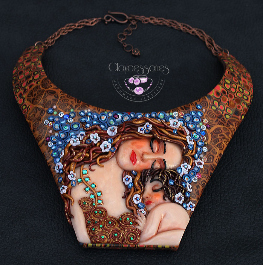 I Use Polymer Clay To Reproduce Fragments Of Gustav Klimt's Paintings