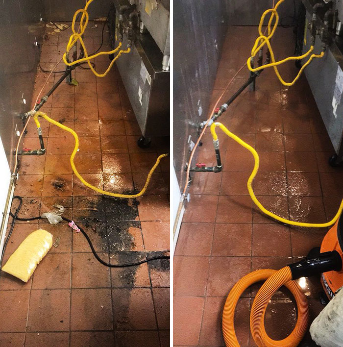 Doing Some Kitchen Floor Cleaning Services