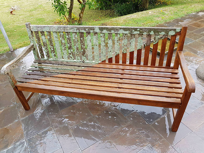 Halfway Through Washing Some Neglected Outdoor Furniture