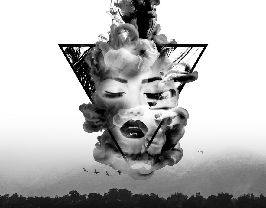 I Create Digital Artwork Using A Technique Called "Double Exposure" To Cope With Trauma In My Life