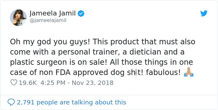 Jameela Jamil Is Calling Out Celebrities Who Push Detox Teas One By One In A Savage Way Jameela Jamil Is Calling Out Celebrities Who Push Detox Teas One By One In A Savage Way