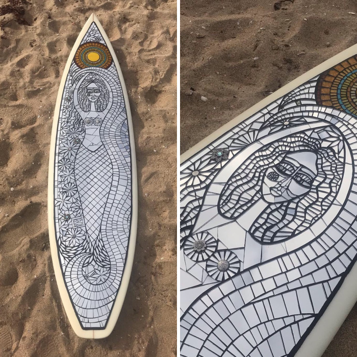 I Create Mosaic Art On Surfboards