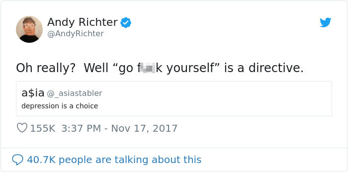 Someone Says "Depression Is A Choice", And Andy Richter's Response Is Brilliant