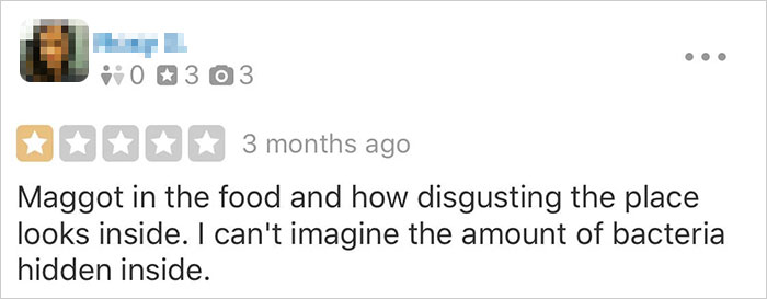 Customer Leaves Negative Yelp Review After 'Finding' Maggot In Food, Gets Destroyed By Restaurant Employee