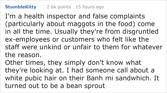 Customer Leaves Negative Yelp Review After 'Finding' Maggot In Food, Gets Destroyed By Restaurant Employee