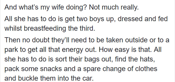 Working Father Of 3 Says His Wife’s Everyday Life Is ‘Easy’ And Mothers Agree With Him