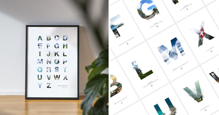 I Made This Swiss Alphabet Combining A Beautiful Landscapes With Typography