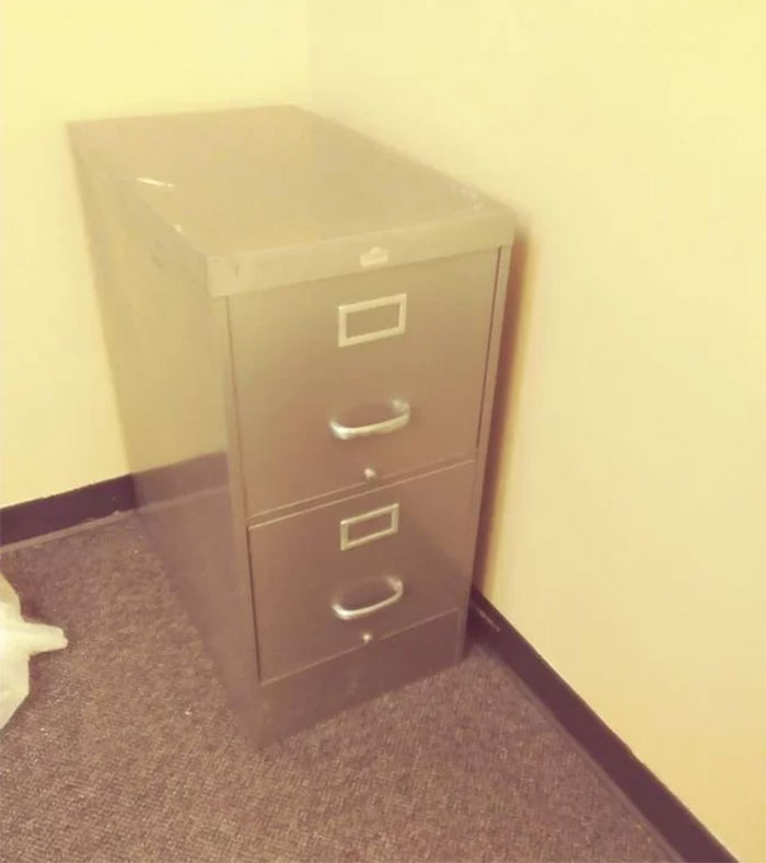 The Shine On This Filing Cabinet Makes It Look Like It's Fading Away