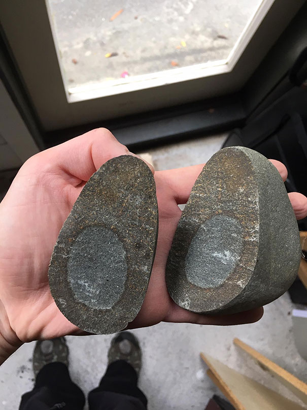 This Broken Rock That Looks A Little Bit Like An Avocado