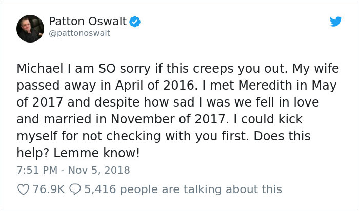 The Viral Twitter Fight about Patton Oswalt’s Spouse