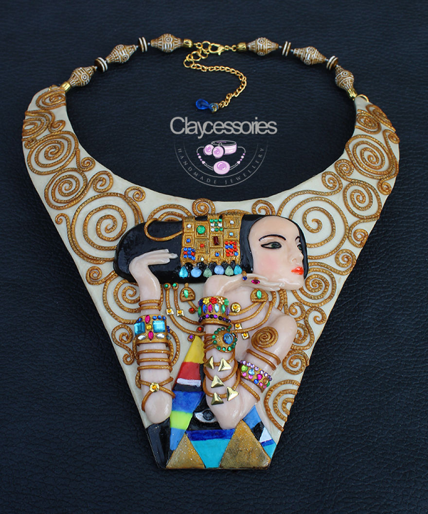I Use Polymer Clay To Reproduce Fragments Of Gustav Klimt's Paintings